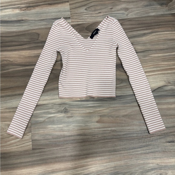 Forever 21 Tops - Forever 21 Pink and White Striped Long Sleeve Top